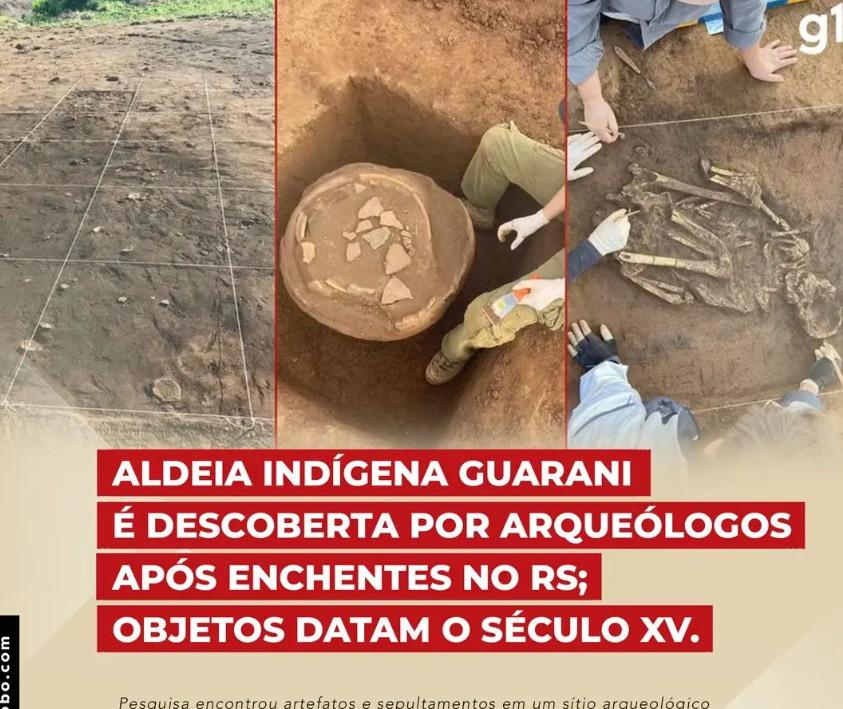 Aldeia Indígena Guarani é descoberta por arqueólogos após enchentes no RS. Objetos datam o século XV