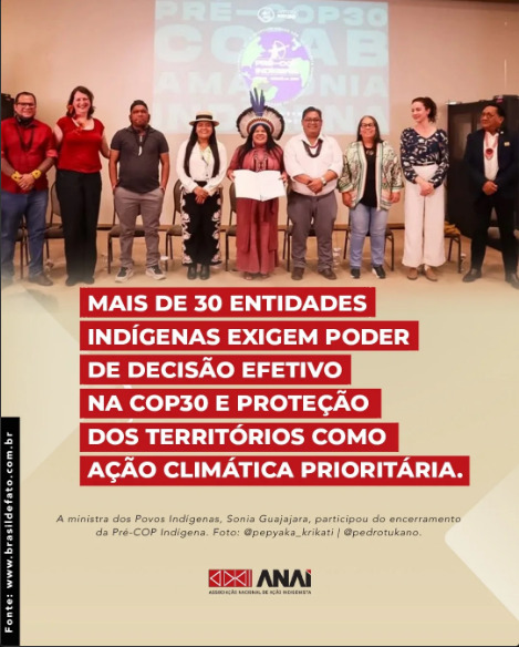 Mais de 30 entidades indígenas exigem poder de decisão efetivo na COP30 e proteção dos territórios como ação climática prioritária